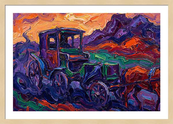 Horse Carriage In Expressionist Style