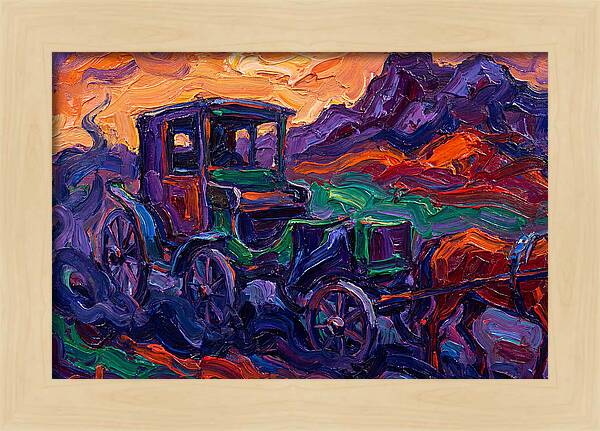 Horse Carriage In Expressionist Style