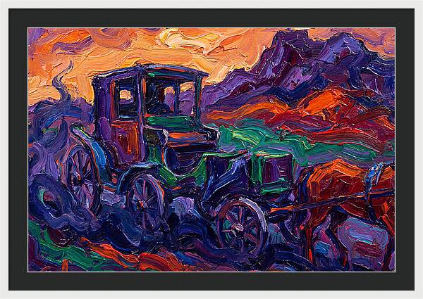 Horse Carriage In Expressionist Style