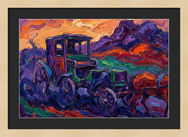 Horse Carriage In Expressionist Style