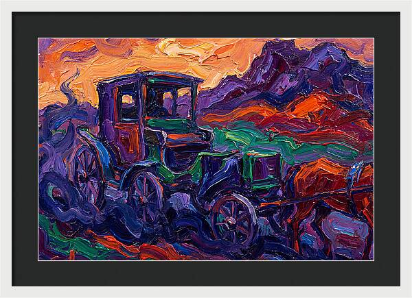 Horse Carriage In Expressionist Style