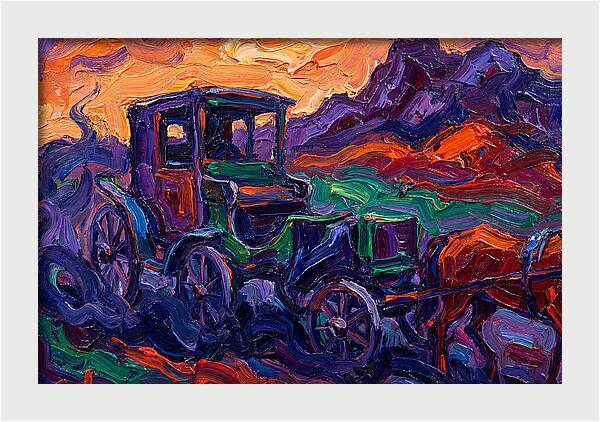 Horse Carriage In Expressionist Style