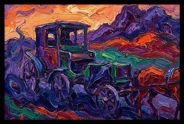 Horse Carriage In Expressionist Style