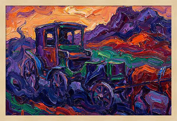 Horse Carriage In Expressionist Style