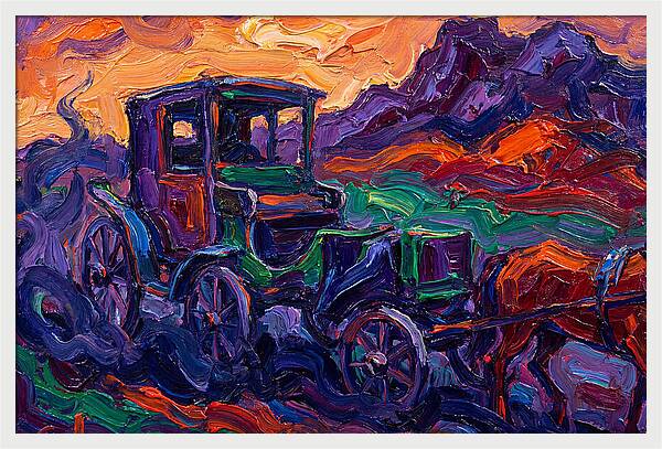 Horse Carriage In Expressionist Style