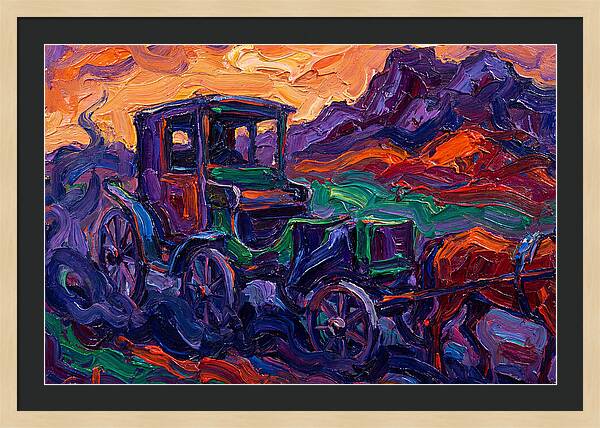 Horse Carriage In Expressionist Style