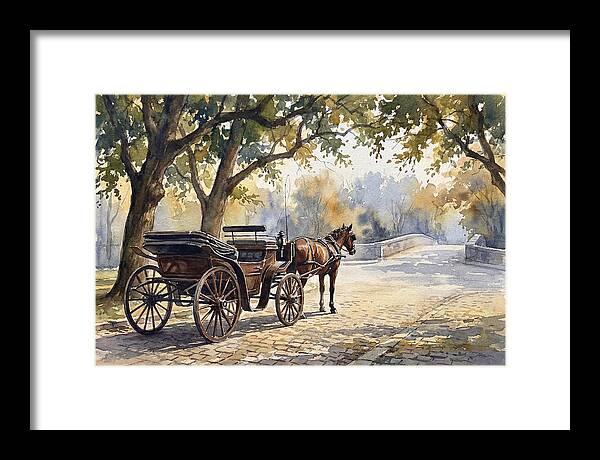 Horse Carriage Under Trees