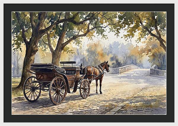 Horse Carriage Under Trees