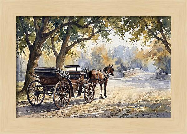 Horse Carriage Under Trees