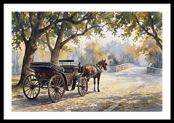 Horse Carriage Under Trees