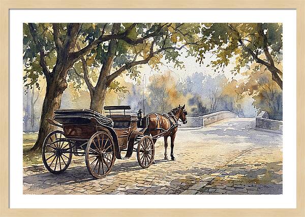 Horse Carriage Under Trees