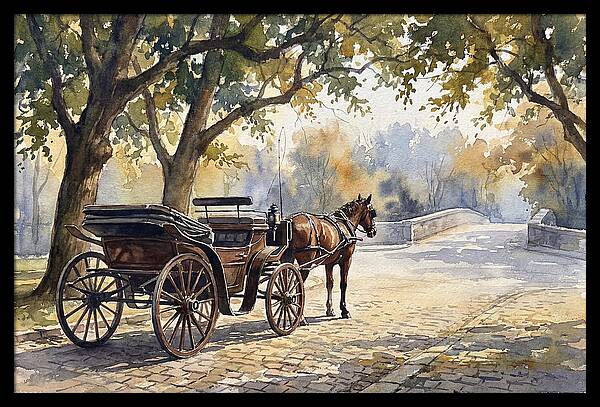 Horse Carriage Under Trees