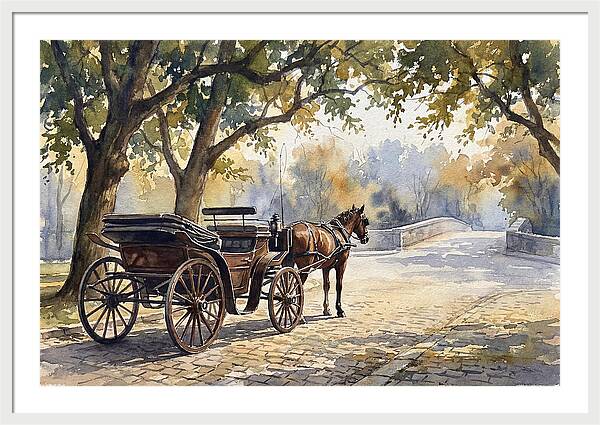 Horse Carriage Under Trees