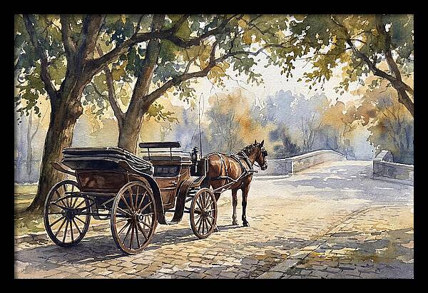 Horse Carriage Under Trees