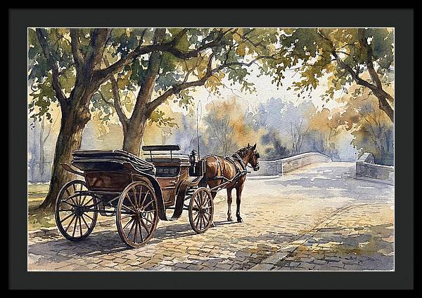 Horse Carriage Under Trees