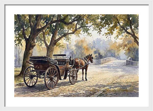 Horse Carriage Under Trees