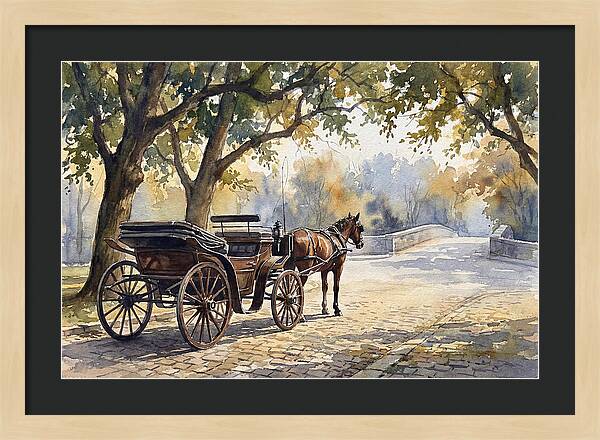 Horse Carriage Under Trees