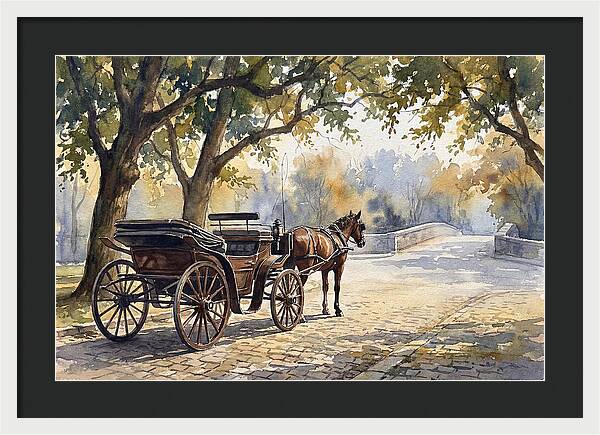 Horse Carriage Under Trees