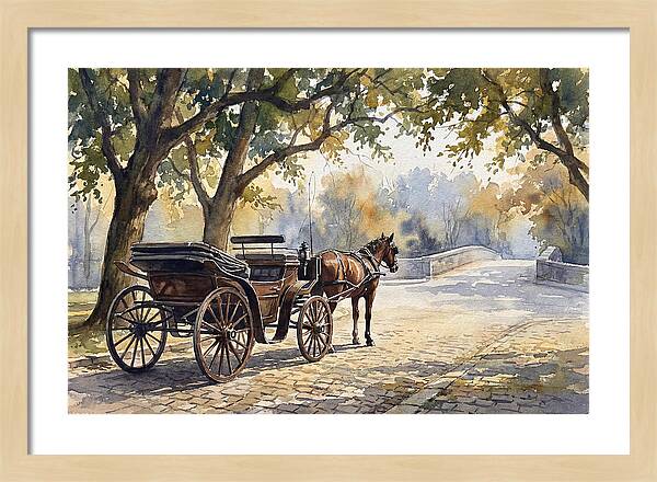 Horse Carriage Under Trees
