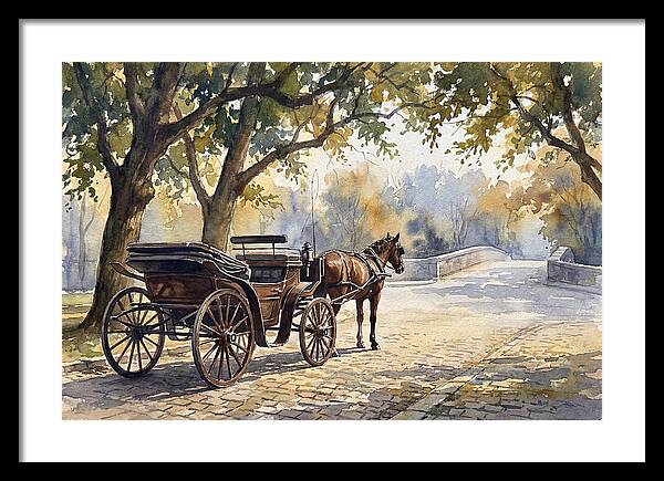 Horse Carriage Under Trees
