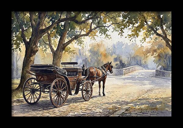 Horse Carriage Under Trees