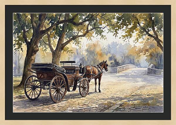 Horse Carriage Under Trees