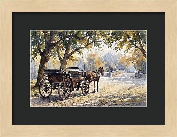 Horse Carriage Under Trees