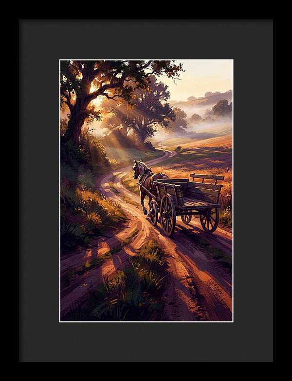 Horse Drawn Cart On Country Road