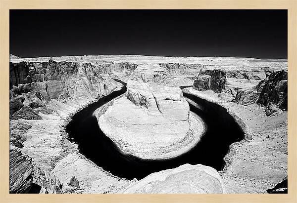 Horseshoe Bend In Monochrome