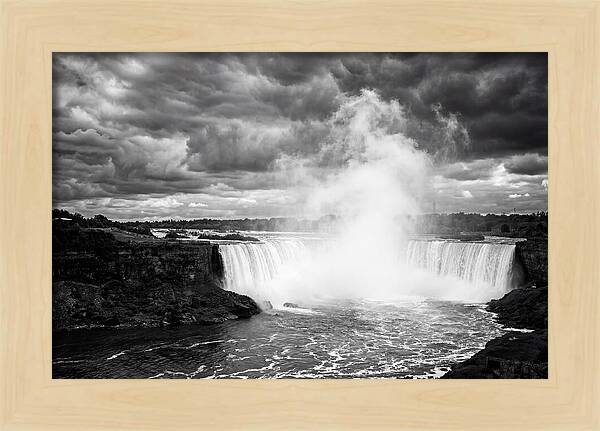 Horseshoe Falls In Monochrome