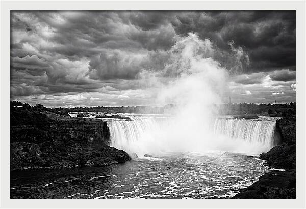 Horseshoe Falls In Monochrome