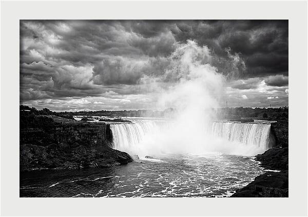 Horseshoe Falls In Monochrome
