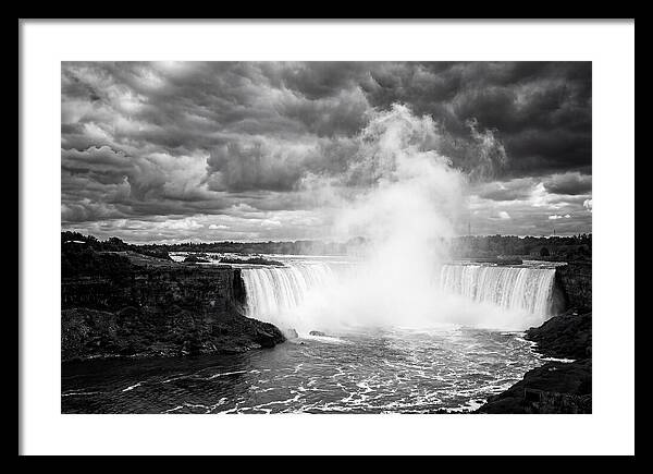 Horseshoe Falls In Monochrome