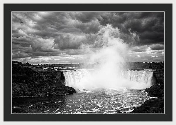 Horseshoe Falls In Monochrome