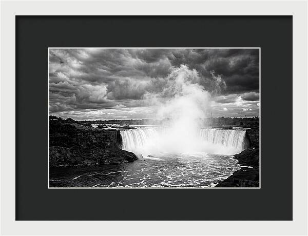 Horseshoe Falls In Monochrome
