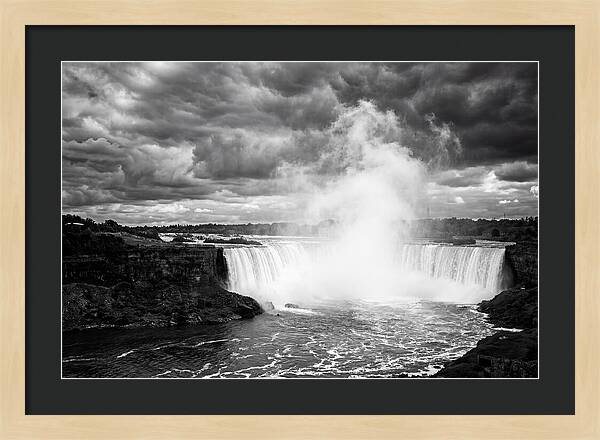 Horseshoe Falls In Monochrome