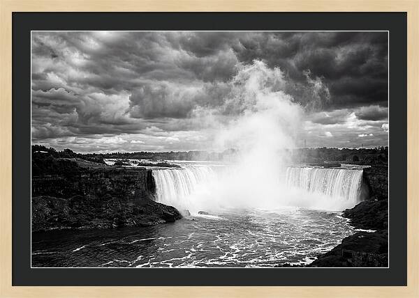 Horseshoe Falls In Monochrome