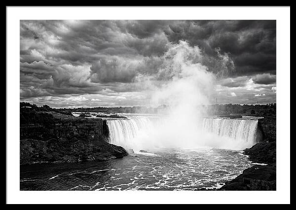 Horseshoe Falls In Monochrome