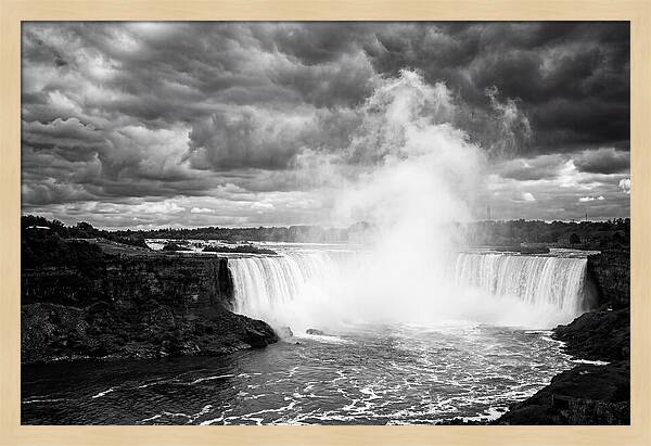 Horseshoe Falls In Monochrome
