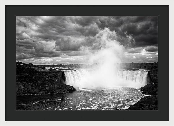 Horseshoe Falls In Monochrome