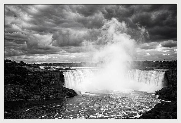 Horseshoe Falls In Monochrome