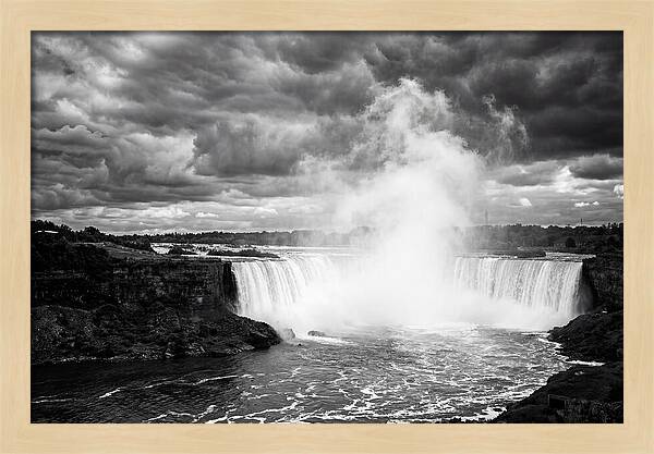 Horseshoe Falls In Monochrome