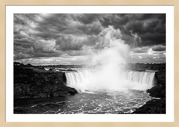 Horseshoe Falls In Monochrome