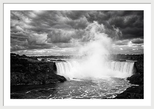 Horseshoe Falls In Monochrome