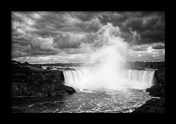 Horseshoe Falls In Monochrome