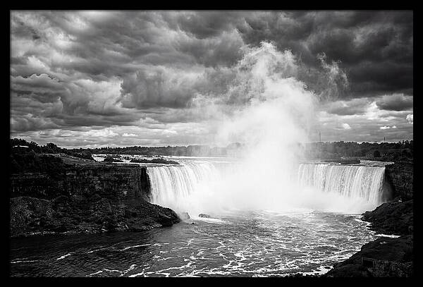 Horseshoe Falls In Monochrome