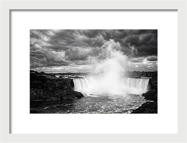Horseshoe Falls In Monochrome