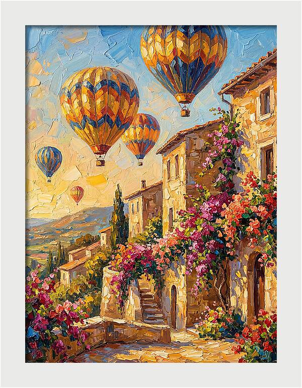 Hot Air Balloon Festival Over Mediterranean