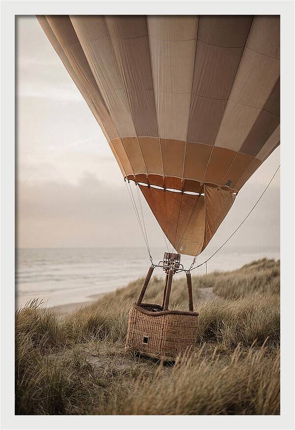 Hot Air Balloon Landing At Dusk