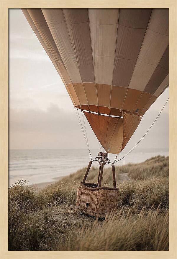 Hot Air Balloon Landing At Dusk
